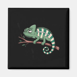 Funny Morning Person Coffee Lover Chameleon  Magnet