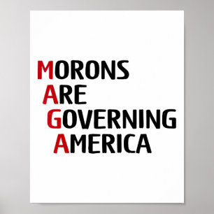 Funny Morons Are Governing America Anti Trump Poli Poster