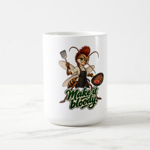 Funny Mosquito Chef with Mohawk Make It Bloody Coffee Mug