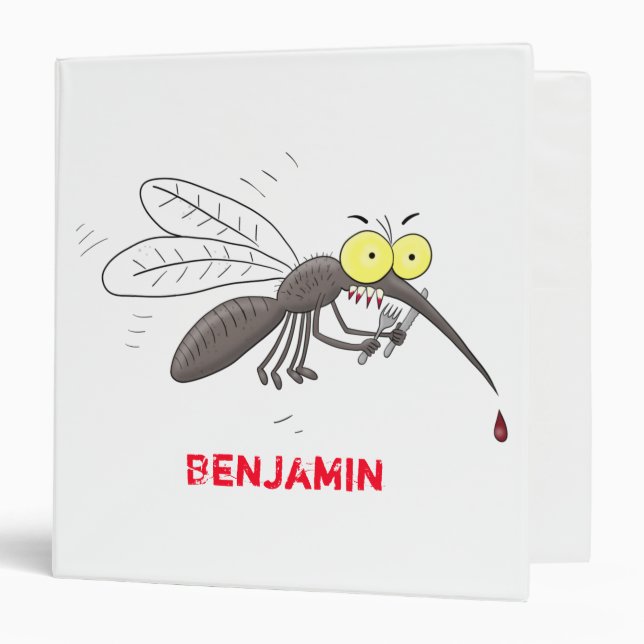 Funny mosquito insect cartoon illustration binder (Front/Inside)
