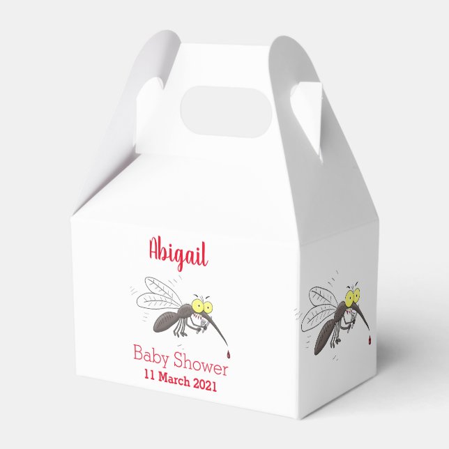 Funny mosquito insect cartoon illustration favor box (Front Side)