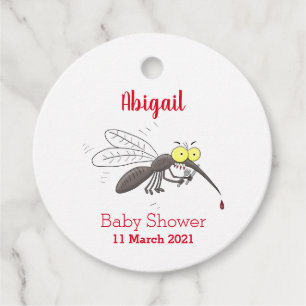 Funny mosquito insect cartoon illustration favour tags