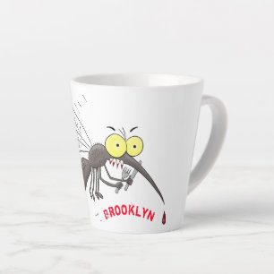 Funny mosquito insect cartoon illustration latte mug