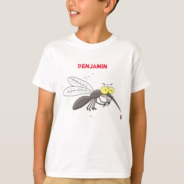 Funny mosquito insect cartoon illustration T-Shirt (Front)
