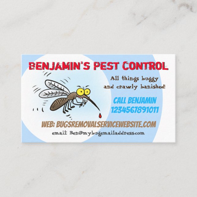 Funny mosquito pest control business card (Front)