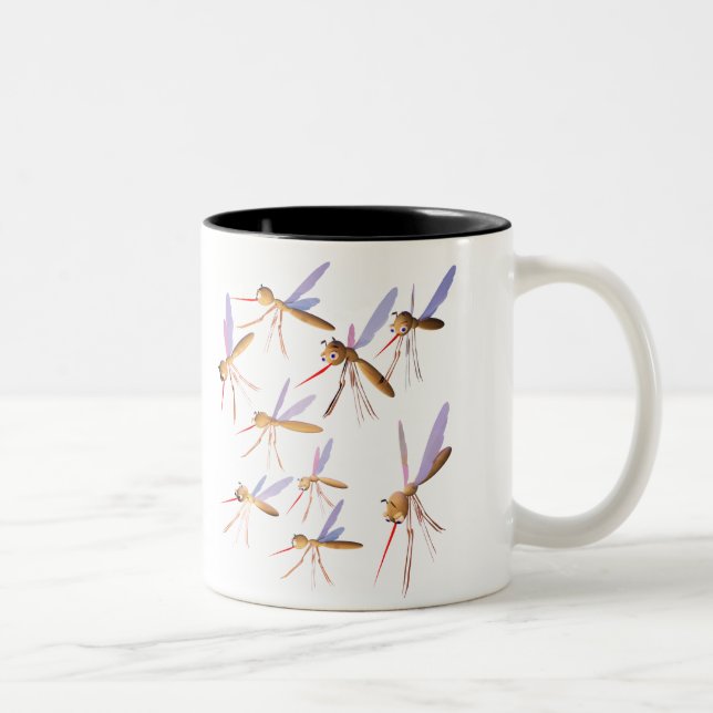 Funny Mosquitoes Two-Tone Coffee Mug (Right)