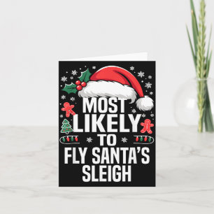 Funny Most Likely To Christmas Family Pajama Match Card