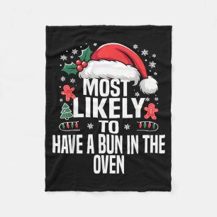 Funny Most Likely To Christmas Family Pajama Match Fleece Blanket