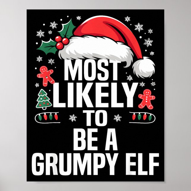 Funny Most Likely To Christmas Family Pajama Match Poster (Front)