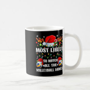 Funny Most Likely To Watch All The Volleyball Game Coffee Mug