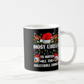 Funny Most Likely To Watch All The Volleyball Game Coffee Mug