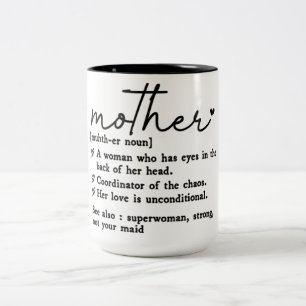 Funny Mother Definition Two-Tone Coffee Mug