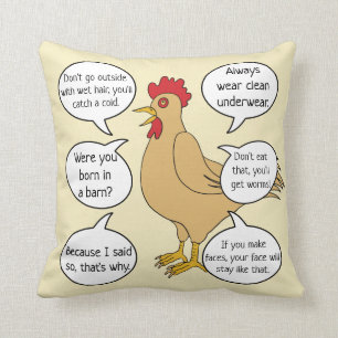 Funny Mother Hen Advice MoM Throw Pillow