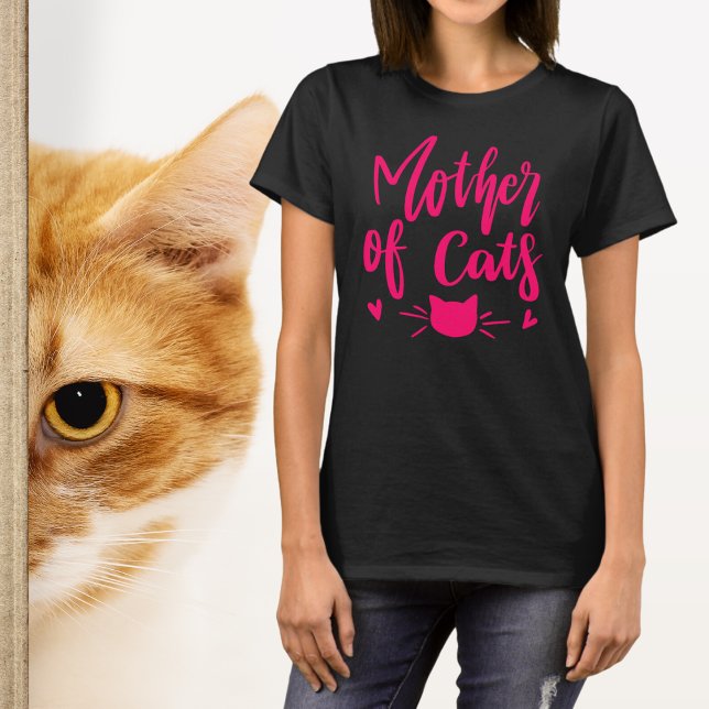 Funny Mother of Cats Pink Wording T-Shirt (Creator Uploaded)