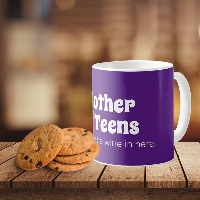 Funny Mother of Teens Bright Purple Coffee Mug (Creator Uploaded)