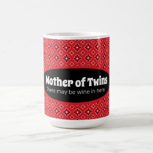 Funny Mother of Twins Red Bandana Coffee Mug