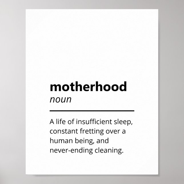 Funny Motherhood Dictionary Definition Poster (Front)
