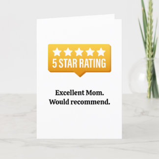Funny mother's day card Best mom 5 star mother