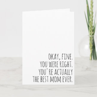 funny mothers day card best mom ever