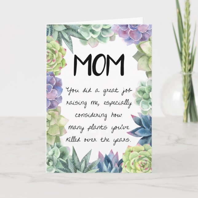 funny mothers day card best mom ever floral (Front)