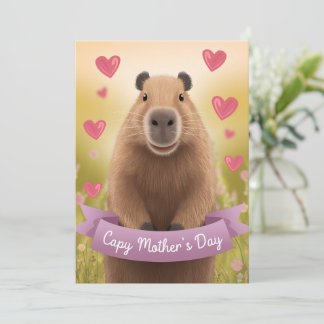 Funny Mother's Day card Mum Cute Capybara Gift