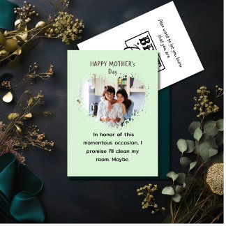 Funny Mother's day From Daughter Heart photo Holiday Card