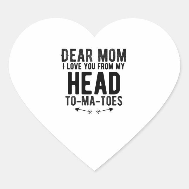 funny mothers day gift for mother mom heart sticker (Front)
