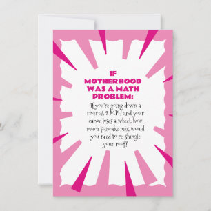 Funny Mother's Day Math Problem Card