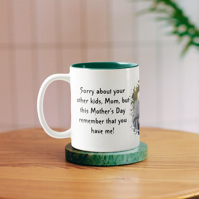 Funny Mother's day message from daughter Two-Tone Coffee Mug (Creator Uploaded)