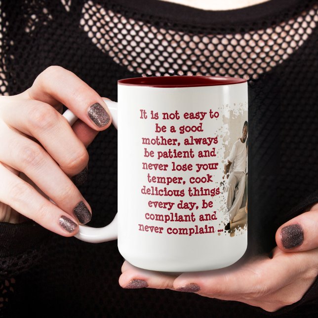 Funny Mother's day message From Kids Two-Tone Coffee Mug (Creator Uploaded)