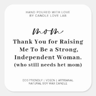 FUNNY MOTHER'S DAY   Mom Candle  Square Sticker
