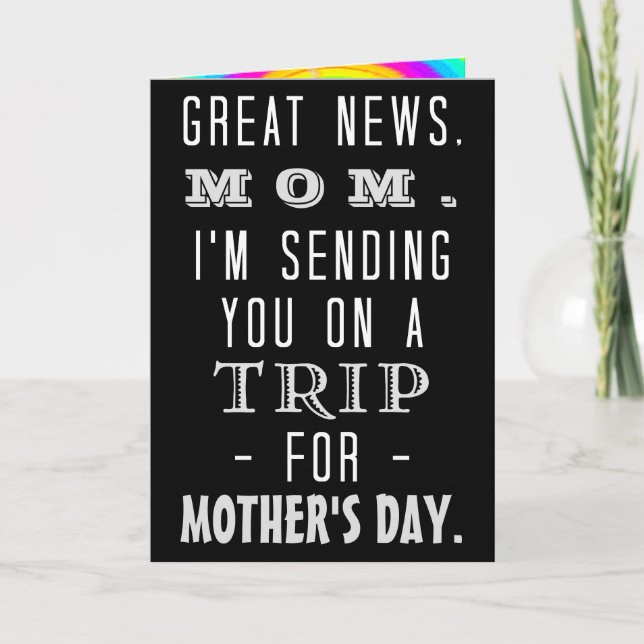 Funny Mother's Day Mom Trip Retro Hippie Humour Card (Front)