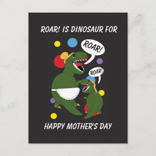 Funny Mothers Day Roar Dinosaur Personalize Postcard