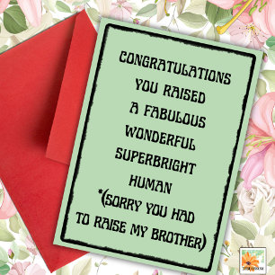 funny Mother's day saying parenting siblings Card
