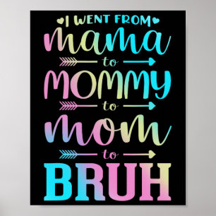 Funny Mothers Day Shirts For Mom And Son Bruh  Poster