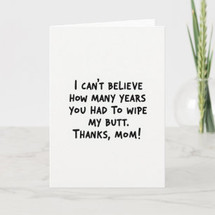 Funny Mothers Day Thanks Card