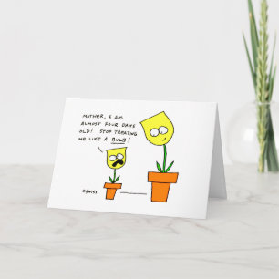 Funny Mothers Day Yellow Tulips Flowers Card