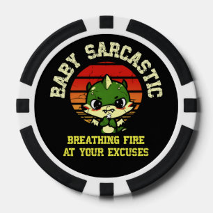 Funny Motivational Dragon - Burn Your Excuses  Poker Chips