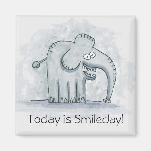 Funny motivational elephant Today is Smileday Magnet