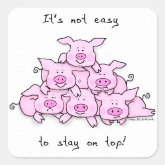 Funny / Motivational Pig Pyramid  Sticker
