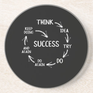 Funny motivational quotes success cycle mindset coaster