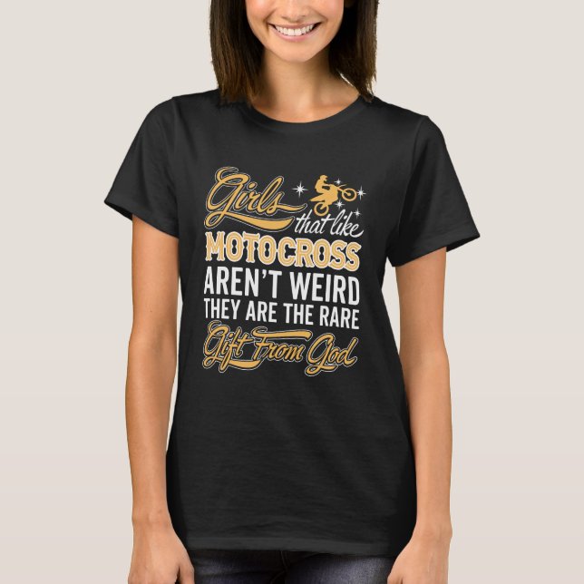 Funny Motocross Girl - Motocross Rider Lady T-Shirt (Front)