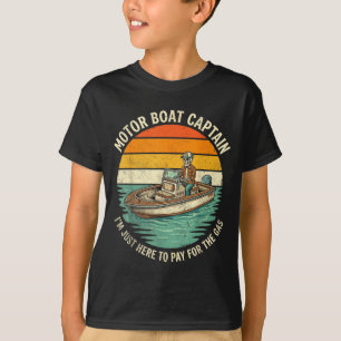 Funny motor boat captain skeleton lake life graphi T-Shirt