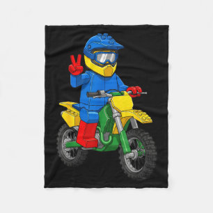 Funny Motorbike Builder Boys Block Building Toys D Fleece Blanket