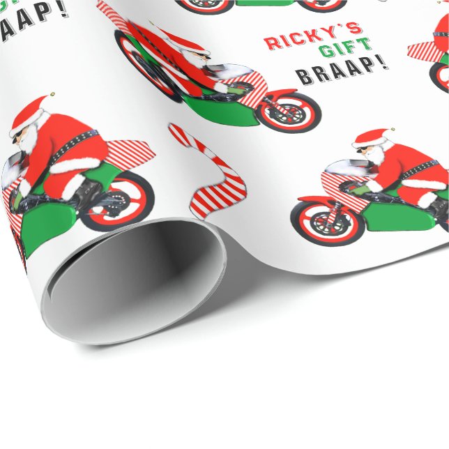 Funny Motorcycle Motocross Gift Wrapping Paper (Roll Corner)
