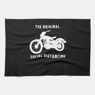 Funny Motorcycle Original Social Distancing Kitchen Towel