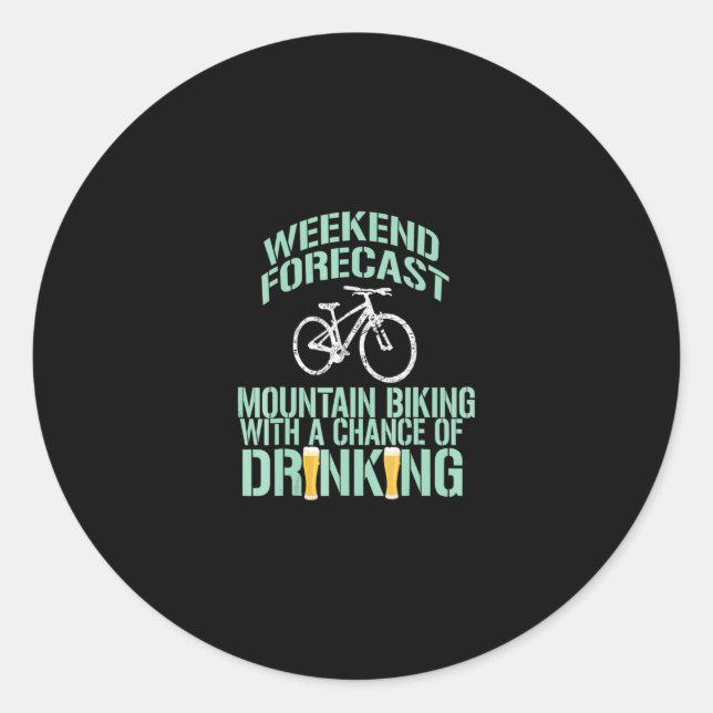 funny mountain beer drinking classic round sticker (Front)