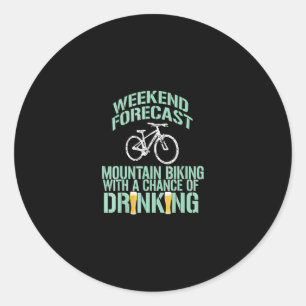 funny mountain beer drinking classic round sticker