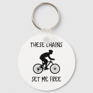 Funny Mountain Biking Graphic T Shirt Gift - Chain Keychain