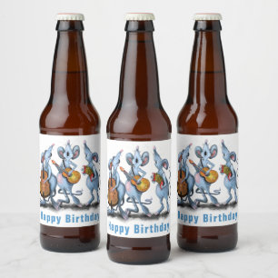 Funny Mouse Band Your Birthday Bottle Labels
